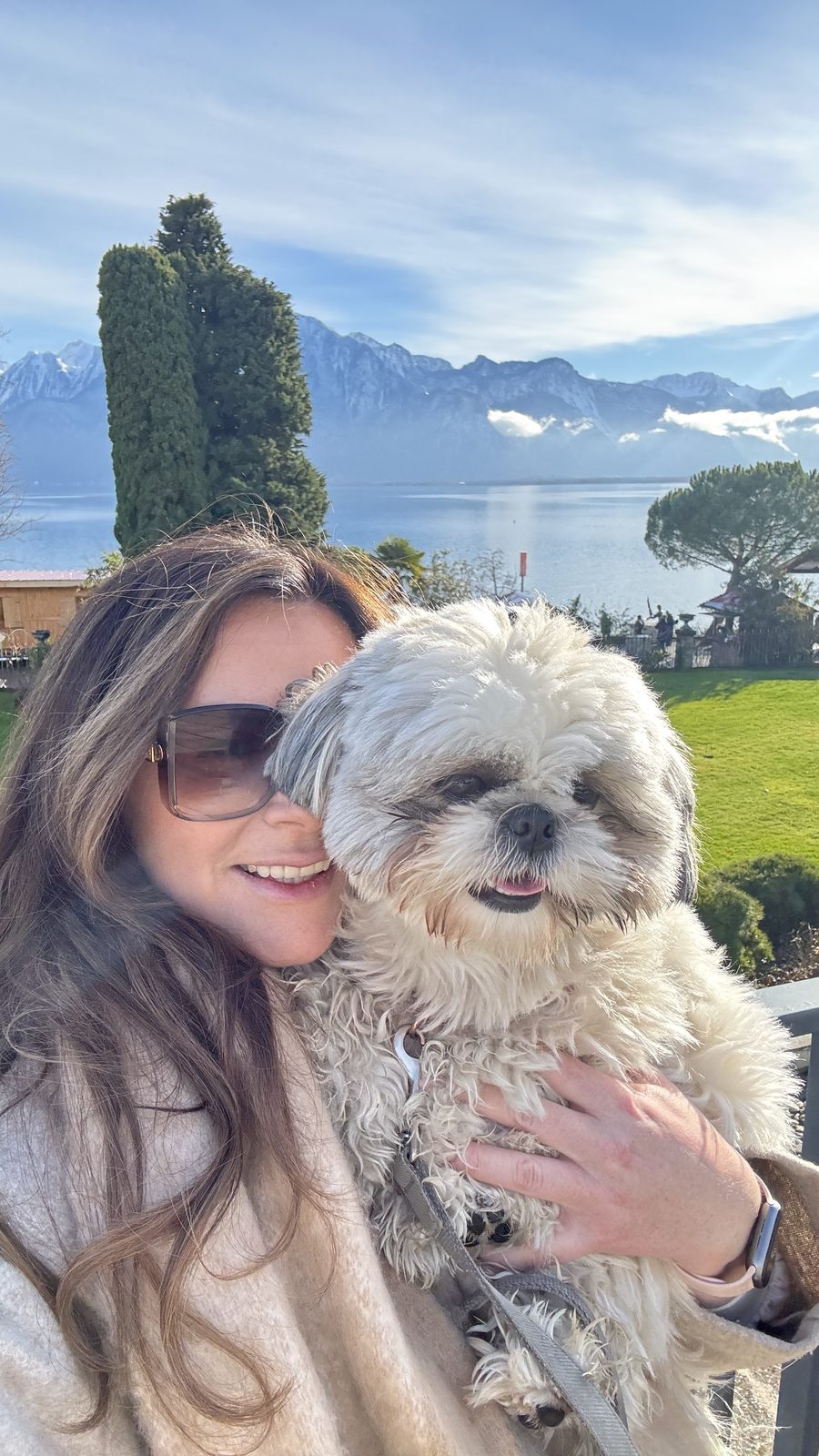 Pam and Daisy at Lake Geneva, Montreux