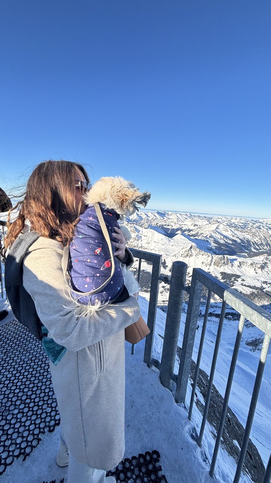 At the top of Glacier 3000 with Daisy
